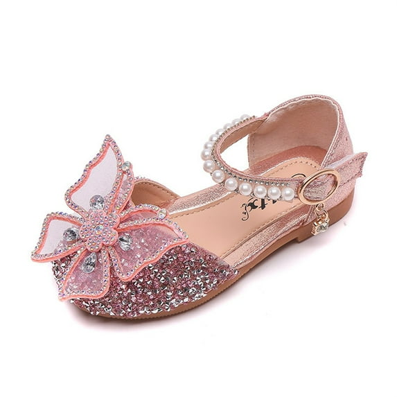 Kids Little Girls Sandals Size 1-9T Toddler Princess Sandals Wedding Party Shoes Sequins Glitter Sandals,Pink,Todlder-2 Years
