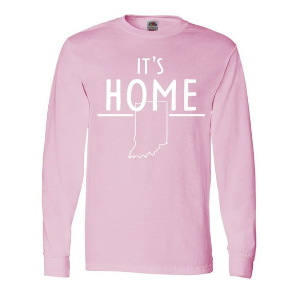 Inktastic It's Home State of Indiana Outline Long Sleeve T-Shirt