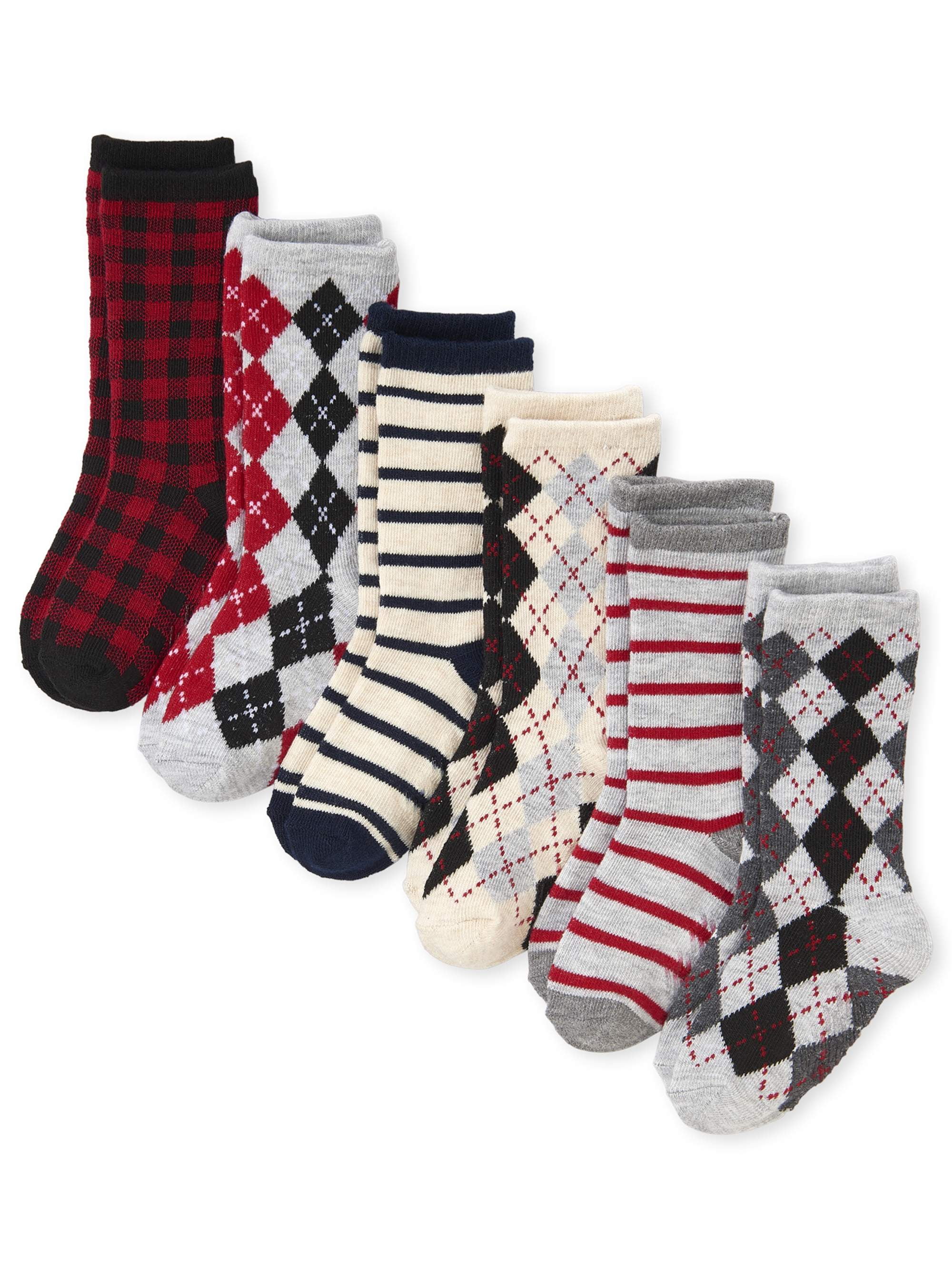 The Childrens Place boys Toddler Argyle Dressy Crew Socks 6-pack