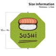 thumbnail image 2 of Leather Coasters with Heat-resistant for Drinks, Fresh Sushi -标题2 Octagon, 2 of 5