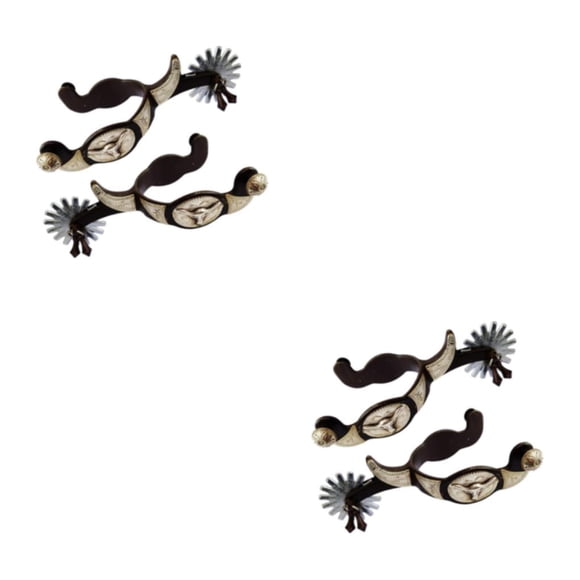 Eigraketly 2x Espuelas para caballos Espuela estilo occidental antióxido para equipos de competición Marrón oscuro Marron oscuro 2Conjunto
