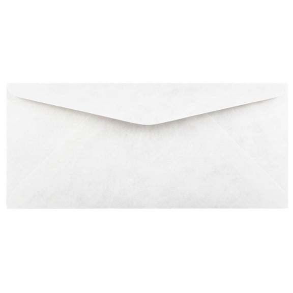 JAM Paper No. 9 Tyvek Tear-Proof Envelopes, 3 7/8 x 8 7/8, White, 50/Pack