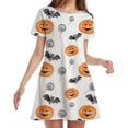 thumbnail image 5 of Vestido corto hasta la rodilla de manga corta con cuello redondo para mujer, minivestido Sexy con estampado de Mickey y Minnie de Disney para fiesta de Halloween, 2022, 5 of 5
