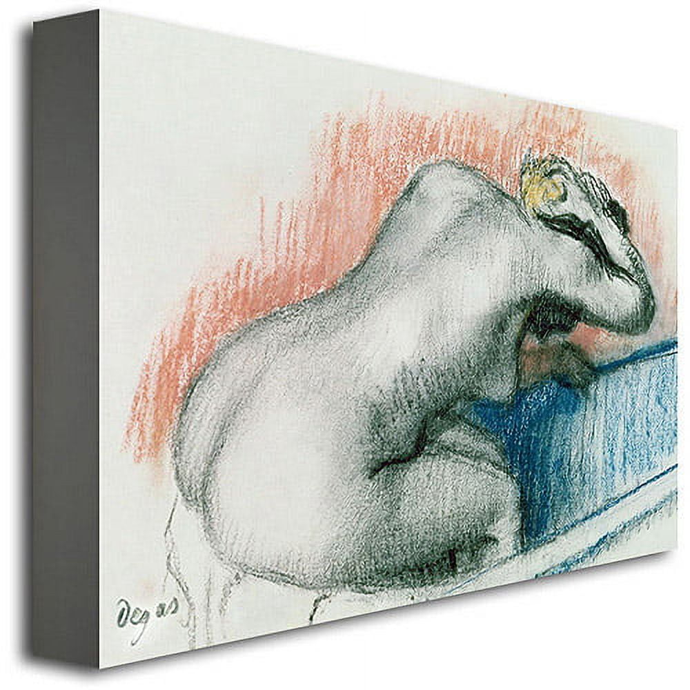 Trademark Fine Art "Woman Washing in the Bath" Canvas Art by Edgar Degas