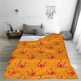 thumbnail image 2 of Fleece Throw Blanket Red Crab Print Reversible Plush Fluffy Large Big Blanket for Sofa Couch Bed-40"x30", 2 of 7