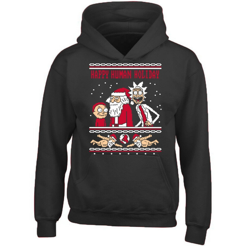 Unisex Christmas Happy Human Holiday Printed Design Hoodie Long