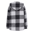 thumbnail image 5 of YUEJUIR Womens Colorblock Plaid Shacket Winter Coats Warm Plush Hooded Jackets Zip Up Button Cardigan Trendy Plaid Fleece Fuzzy Outerwear (Gray,L), 5 of 6