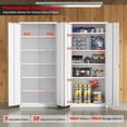 thumbnail image 4 of Ktaxon 71"H Metal Garage Storage Cabinet, Heavy Duty Steel Utility Locker with 5 Adjustable Shelves, for Home, Office, Warehouse, Garage, White, 4 of 10
