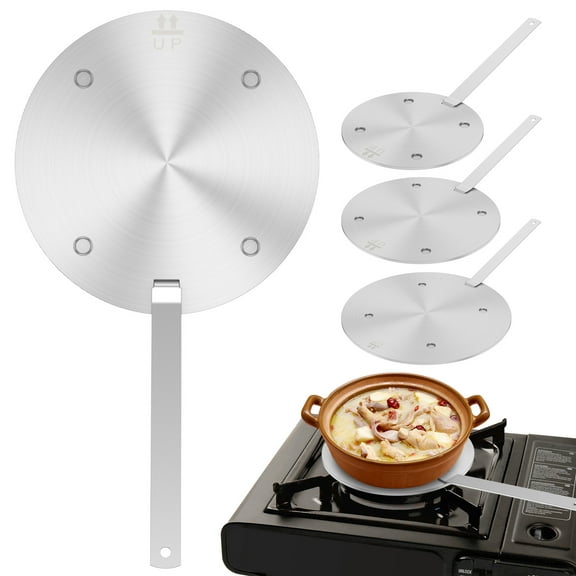 Lieonvis Heat Diffuser Plate for Gas Electronic Stove,Cooking Induction Adapter Simmer Plate with Remove Handle for Milk Coffee Cookware,Defrosting Tray for Frozen Meat(6.3/7.9/9.45in)