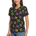 thumbnail image 2 of Wukai Mardi Gras Carnival4 Classic V-Neck T-Shirt for Women: Comfortable, Stylish, and Versatile Wardrobe Essential-3X-Large, 2 of 7