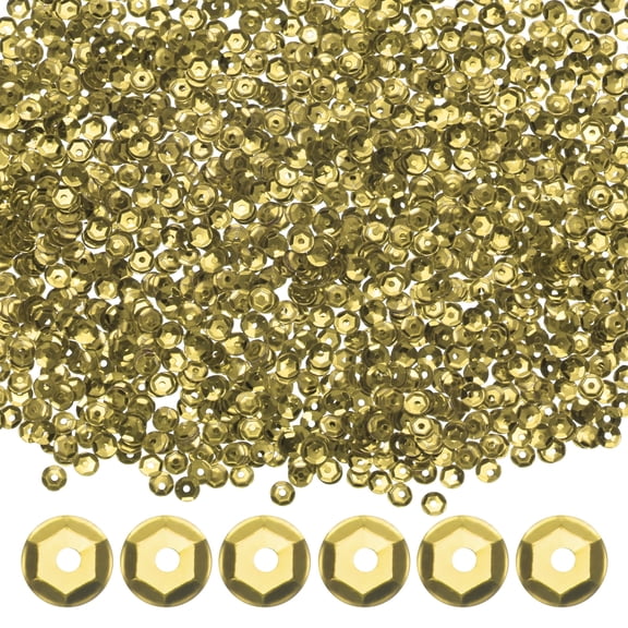 Uxcell 3000-Pack Loose Sequins, 4 mm Round Cup Sequins Paillettes for DIY Projects/Sewing [Light Gold, Silver]