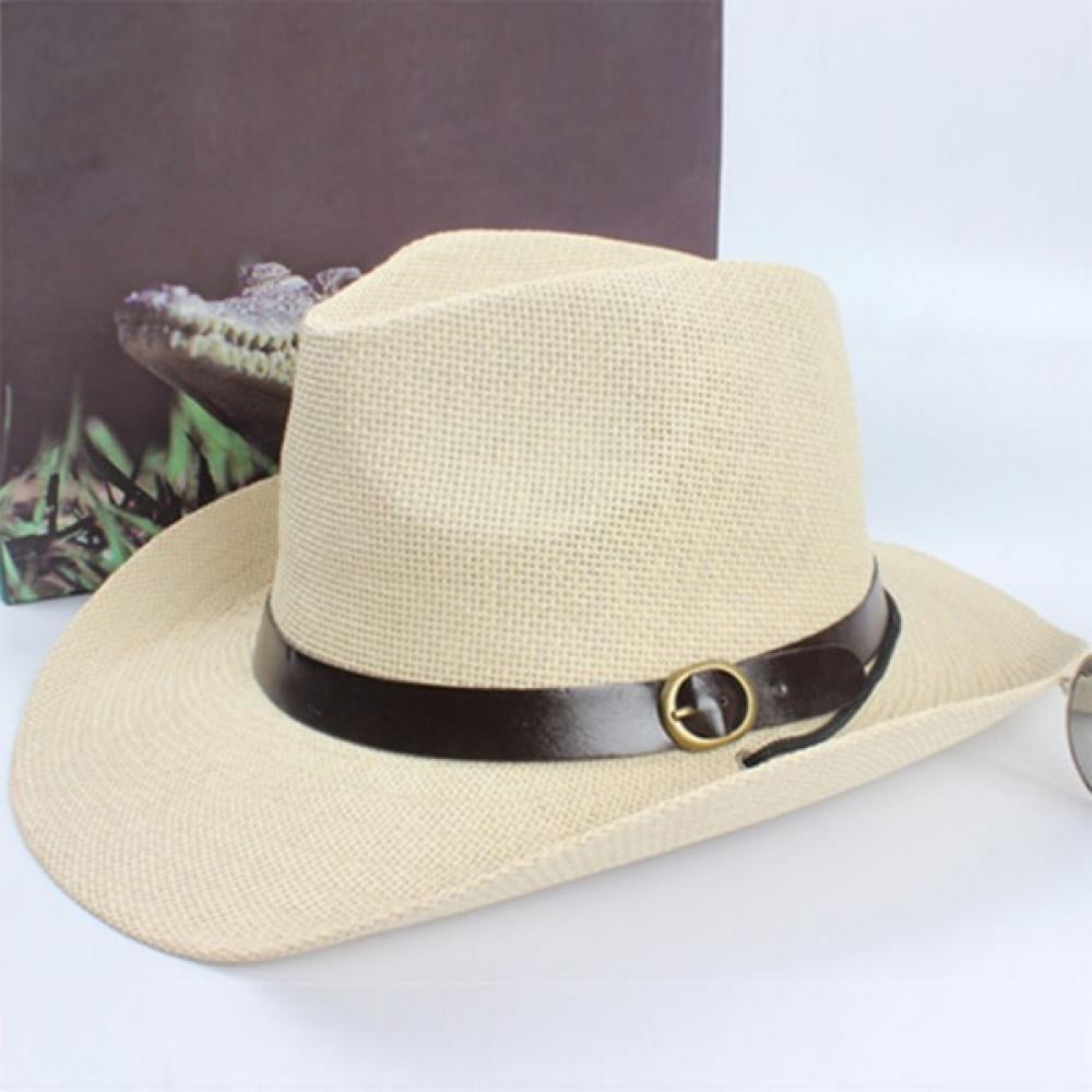 Ame Western Cowboy Sun Hats for Men Foldable Floppy Travel Packable Staw Hat, Wide Brim Hat