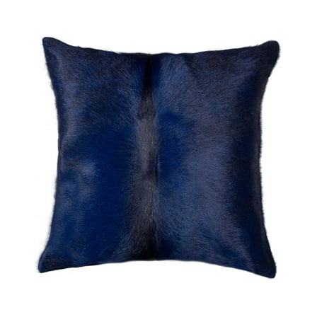 18" x 18" x 5" Navy Cowhide  Pillow