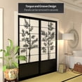 thumbnail image 5 of Red Lantern 7 ft. Tall Shoji Sliding Door Kit with Bamboo Tree Design - Black Finish, 5 of 6
