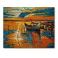 thumbnail image 3 of Designart 'Boat At The Lake During Evening Glow VII' Nautical & Coastal Print on Natural Pine Wood, 3 of 5