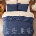 thumbnail image 3 of U by Bedsure 3 Pieces Queen Comforter Bedding Set, Navy Comforter Set for All Seasons, 1 Lightweight Prewashed Comforter and 2 Pillowcases,Queen,Navy, 3 of 7