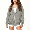 thumbnail image 5 of Girls Hoodies Sweatshirt Casual Long Sleeve Hooded Outwear Jackets with Pockets, 5 of 8