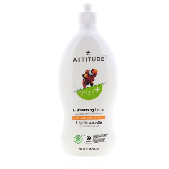 Attitude Dish Soap, Citrus Zest, 23.7 Oz
