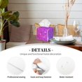 thumbnail image 3 of Gukieu Purple Glitter Print Leather Tissue Box, PVC Waterproof Velcro Opening and Closing Square Tissue Box Holder, Suitable for Home and Office Decoration, 3 of 7