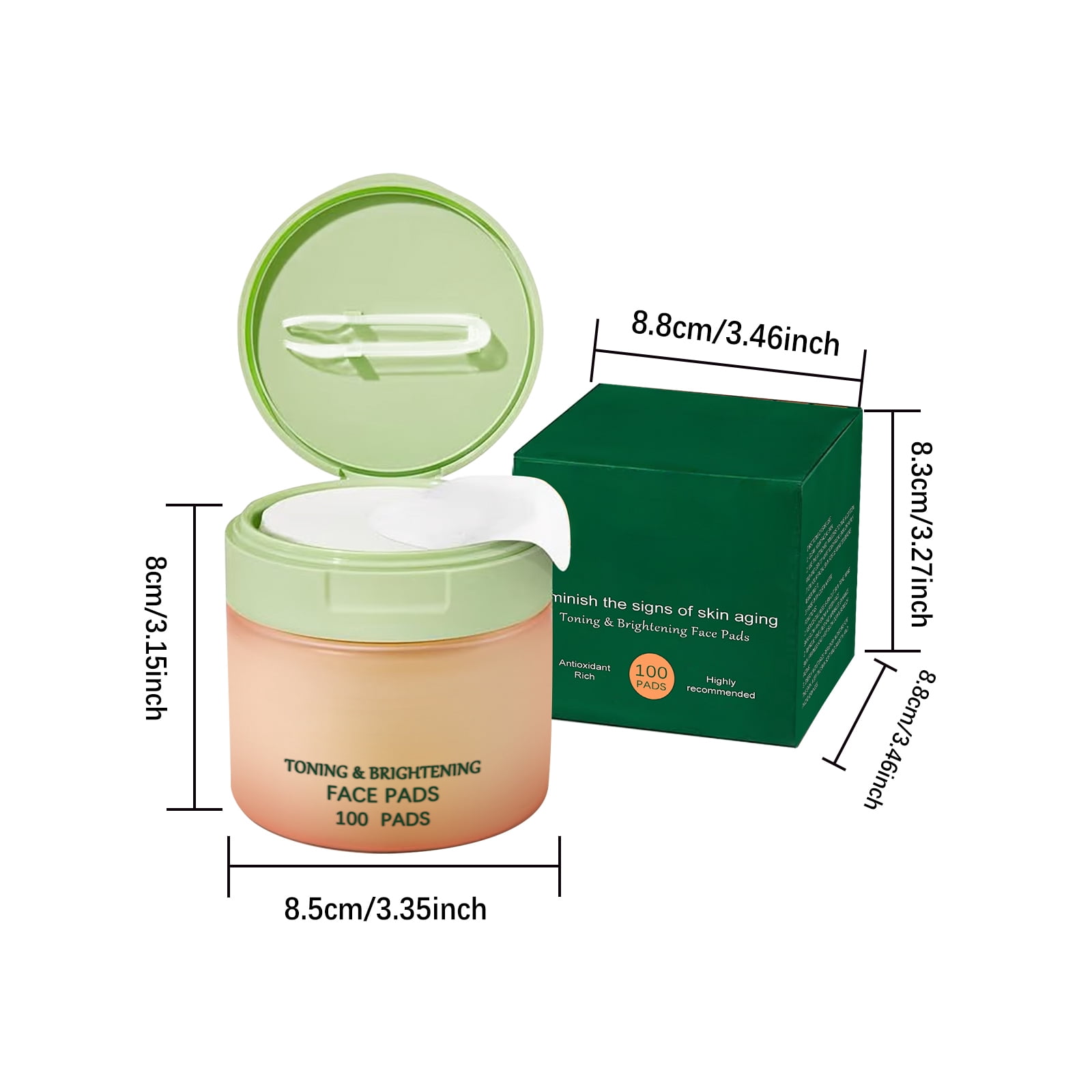 Alvantor Toner Pads, Daily Hydrating Centella Cotton Pads for Face, Deep Nourish & Elasticity, 100pads