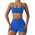 thumbnail image 1 of Conjuntos de entrenamiento for mujeres 2 piezas de talle alto sin costuras con sujetador deportivo acolchado conjuntos de ropa de gimnasio, 1 of 7