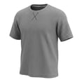 thumbnail image 3 of LEKWK Mens Corduroy T Shirt Short Sleeve Crewneck Casual Tops Oversized Drop Shoulder Loose Fit Casual Streetwear Summer Tees Gray M, 3 of 5