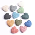 thumbnail image 3 of U8MO 5PCS Flat Heart Shape 20mm 26mm Colorful Lava Stone Loose Pelelith Beads-Deep Brown-26mm, 3 of 7