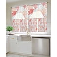 thumbnail image 4 of Red Orange Coastal Swag Valance and Tier Curtains 24'' Length Set, Sea Turtle Nautical Coral Summer Beach Light Filtering Kitchen Curtains, Tier Curtain Valances for Bathroom/Living Room/Bedroom/Café, 4 of 6