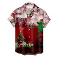 thumbnail image 1 of Camisas Navideñas Para Hombres Botones Casuales Estampado de Playa Turndown Blusa de Manga Corta Odeerbi ODB195092, 1 of 5