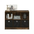thumbnail image 3 of Furinno BASIC 3x2 Bookcase Storage w/Bins in Amber Pine/Black, 3 of 6