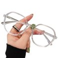 thumbnail image 1 of Mialoley Women Anti-Blue Glasses, Polygonal Transparent Frame Glasses, 1 of 7