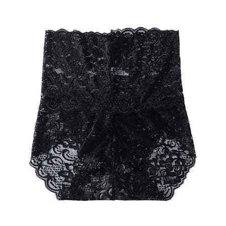 

Gaiseeis Women Underwear Sexy Sense of High-Waist Lace knickers Cotton Underpants Black XXL