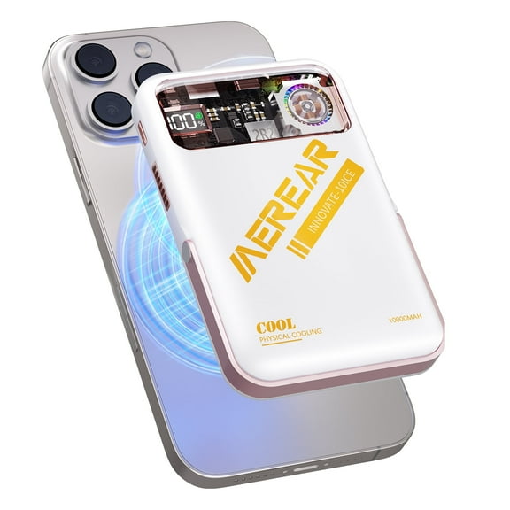 10000mAh Wireless Magnetic Power Bank, 25W Fast Charging, Foldable Portable Charger with Type-C, LED Display, Lighting Magnetic Security, With RGB Small Light, Cyberpunk Mechanical Style, Best Gift