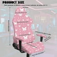 thumbnail image 7 of Xoenoiee Pink Butterfly Print Stretchable Gaming Chair Cover with Armrest Protector Washable Elastic Computer Chair Slipcover Anti-Slip Easy to Install Water-Repellent for Office Use, 7 of 7