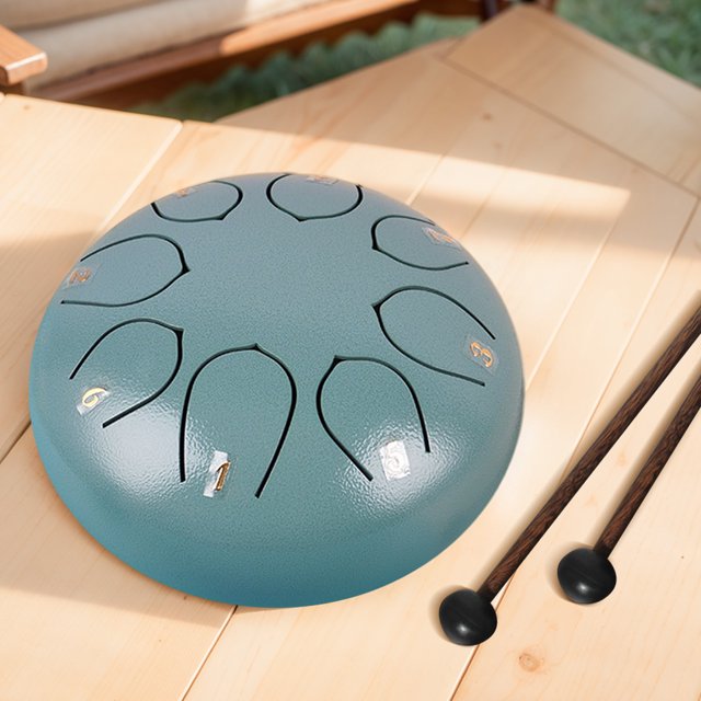 6 pulgadas 8 notas Tambor de lengua de acero con bolsas de bolsas Rain CheMe Rain Rain Drum Instrumento para entretenimiento Meditación de yoga Zen Regalos