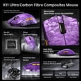 thumbnail image 3 of ATTACK SHARK R11 ULTRA Carbon Fiber Wireless 8K PAW3950MAX Gaming Mouse 49g SUPERLIGHT, Nordic 52840 MCU, 20000 FPS Static Scan Rate, Nano-Metal Ice Coating, Omron Optical Micro Switches, 3 of 10