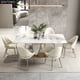 thumbnail image 5 of Luxury Rock Slab Kitchen Dining Table 8 Dinner Chairs Metal Titanium Gold Base Faux Marble Table Chair Set Meuble De Cuisine My Lux Decor Round, 5 of 20