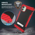 thumbnail image 4 of Case for iPhone 11, Red Tri-Shield [Military Grade] Rugged Cover with Metal Kickstand [Includes Wrist Strap Lanyard] for Apple iPhone 11 (2019, 6.1" Model), 4 of 11