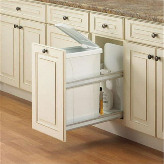 KV FEUSC12 1 50WH Soft Close  Door Mount Waste Bins White 50 qt