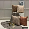 thumbnail image 3 of The HomeCentric Decorative Pillow Covers Rust & Gold 20"x20" (50x50 cm) Suede Foil, Grudge, Textured Cushion Covers For Sofa, Solid Modern Style - Rust Gilded Glamour, 3 of 10