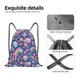 thumbnail image 4 of Xecao mushroom Skull rainbow color Pattern Sports Drawstring Backpack - String Swim Gym Bag with Wet Proof Pocket for Women&Men-Small, 4 of 6