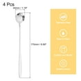 thumbnail image 2 of Uxcell 4Pack 7" Stainless Steel Long Handle Rose Teaspoon Coffee Spoon, Silver, 2 of 7