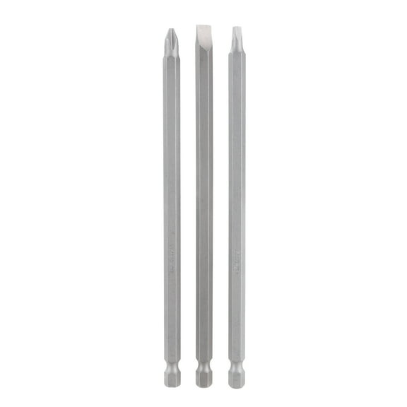 Hyper Tough 3 Piece 6 inch Screwdriver Bit Set Phillips Slotted Star AU85045N, Steel Material,  New Condition