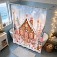 thumbnail image 6 of Christmas Bathroom Shower Curtain With Hooks - Holiday Waterproof Fabric Set(B), 6 of 6
