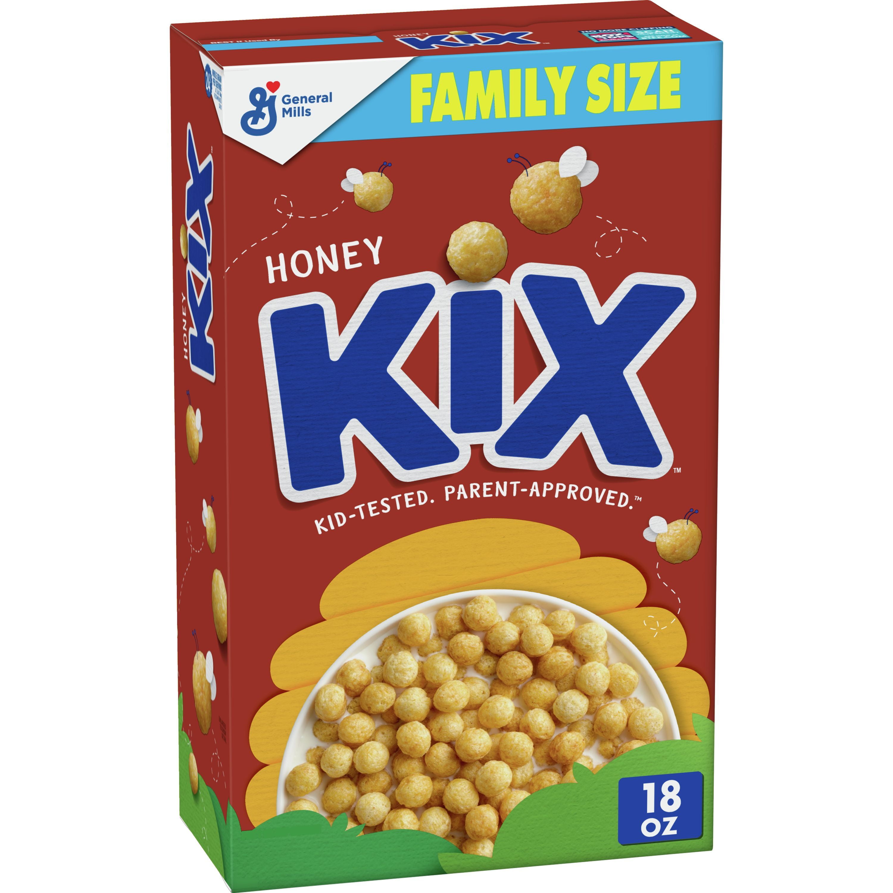 Honey Kix Whole Grain Breakfast Cereal, Lightly Sweetened Corn Cereal