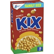 Honey Kix Whole Grain Breakfast Cereal, Lightly Sweetened Corn Cereal, Family Size, 18 oz
