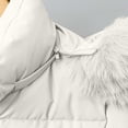 thumbnail image 6 of Rutainlusire Women's Hooded Puffer Jacket, Zip and Snap Front Winter Coat with Faux Fur Trim and Pockets, Warm Short Outerwear for Cold Weather, 6 of 6