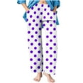 thumbnail image 6 of breaise Girls Wide Leg Pants Cute Ploka Dots Print Elastic Yoga Trousers Lightweight High Waist Casual Lounge Pants with Pockets for Kids, 6 of 8