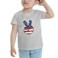 thumbnail image 3 of USA Flag Peace Hand Yeh Sign Funny Toddler T-Shirts for Boys Girls (Gray, 5/6T), 3 of 5