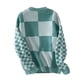 thumbnail image 5 of Blusas y tops para mujer Sentuca, camisas casuales de cuello redondo, blusa de manga larga, verde menta, tallas L, 5 of 6